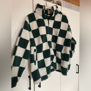 Checkered Sherpa Coat